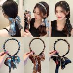 تل مو پارچه‌ای دنباله‌دار طرحدار 