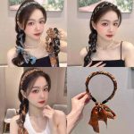 تل مو پارچه‌ای دنباله‌دار طرحدار  - تصویر 2