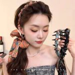 تل مو پارچه‌ای دنباله‌دار طرحدار  - تصویر 5