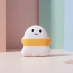 تصویر پد آرایشی طرح روح روی پس‌زمینه پاستلی